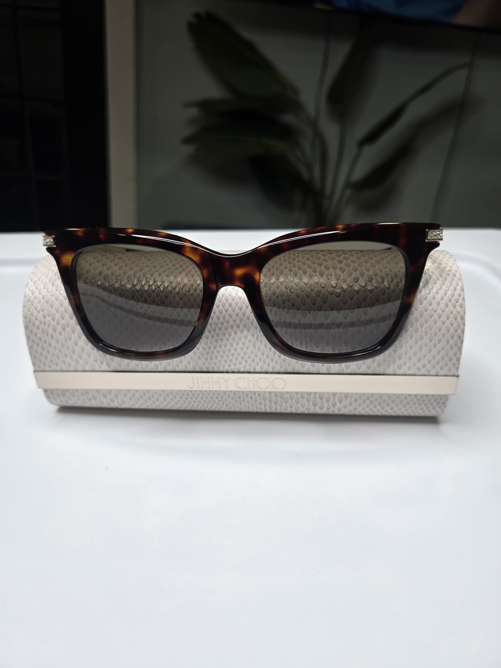 Jimmy Choo Tortoiseshell Square Sunglasses - Brown Lenses